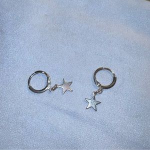 18k Gold Plated Star Huggie Earrings
